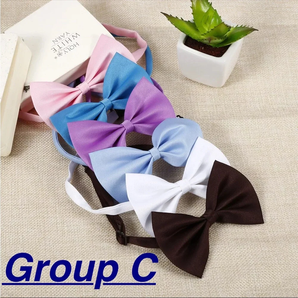 Dog & Cat 🪢 2 Piece Sateen Adjustable Bow Tie Collars